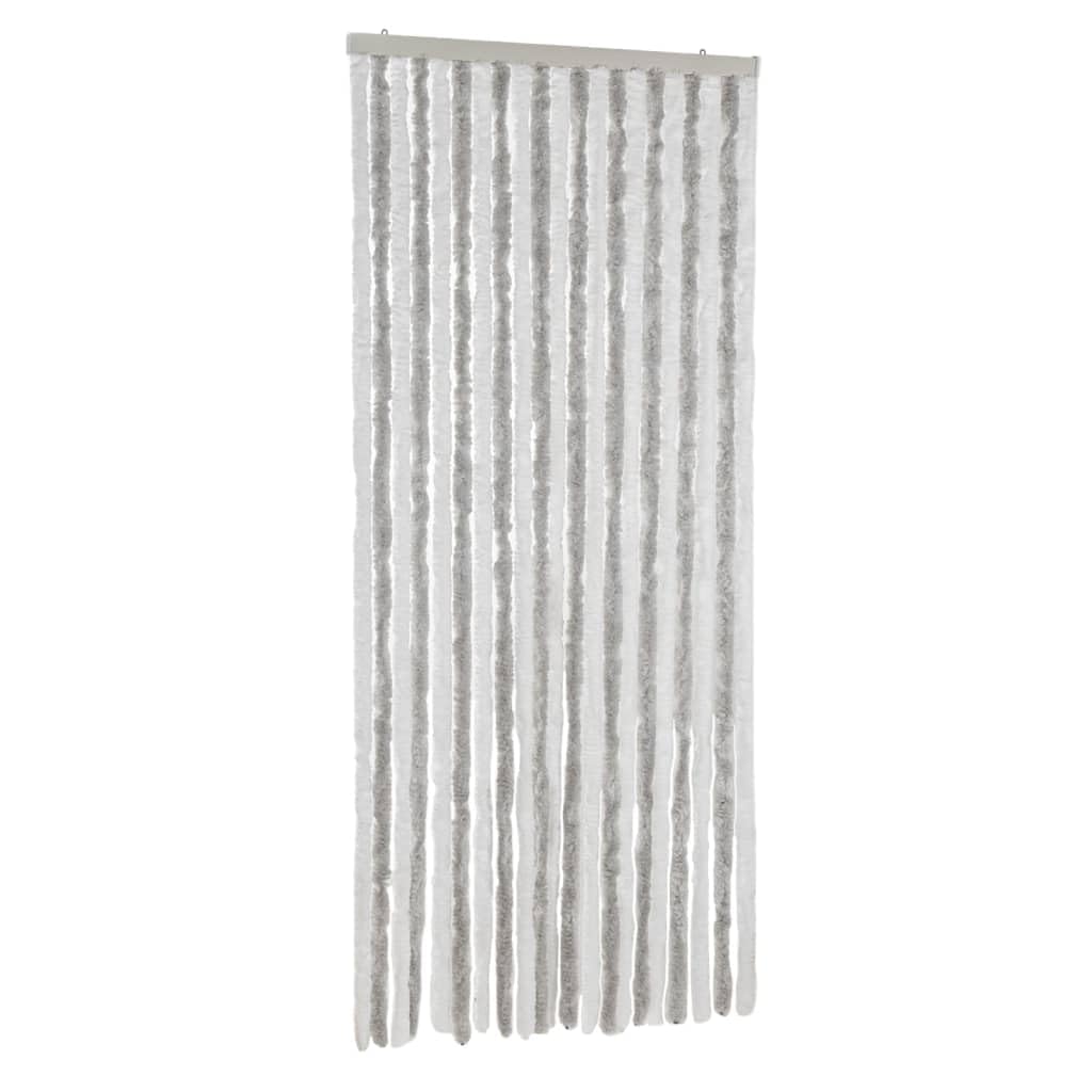 Vidaxl Fly Curtain Fly Screen Curtain Light Grey And White 90X200 Cm Chenille