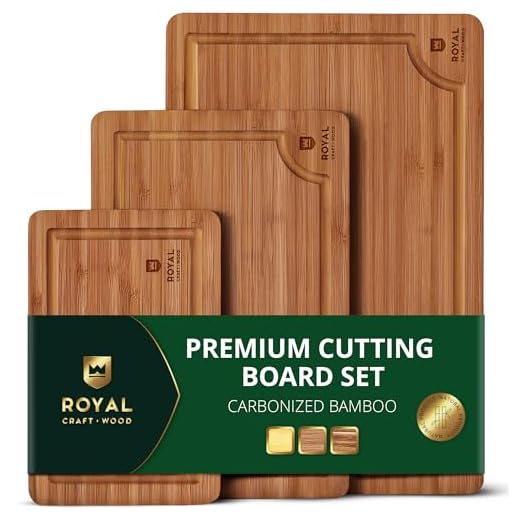 Royal Craft Bamboo Cutting Boards with Juice Groove