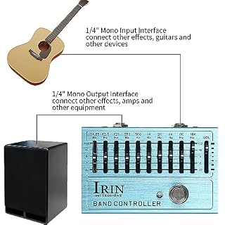 COMETX Mini égaliseur de guitare 10 bandes Pédale d’effet pour guitare Mini égaliseur de guitare avec True Bypass pour guitare basse Corps en alliage d’aluminium – Contrôleur de bande - Les Beatles, Paul McCartney, John Lennon, RIngo Starr, George Harrison COMETX Mini égaliseur de guitare 10 bandes Pédale d'effet pour guitare Mini égaliseur de guitare avec True Bypass pour guitare basse Corps en alliage d'aluminium – Contrôleur de bande – Image 5