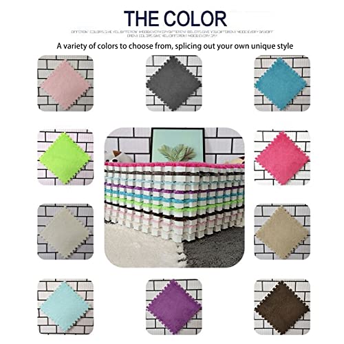 20Pcs 11.8X11.8X0.39Inch Plush Interlocking Foam Carpet, Splicing Bedroom Living Room Stairs Doorway Cold And Moisture-Proof Plush Mat, Dirt Resistant Washable Floor Mat,Green+Light Brown #TOP5