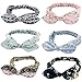 Yeshan Retro Elastic Bow Knot Headband,Women Girl Twisted turbans Headband Boho Floral Rabbit ear Head Wrap Hair Band,Pack of 6