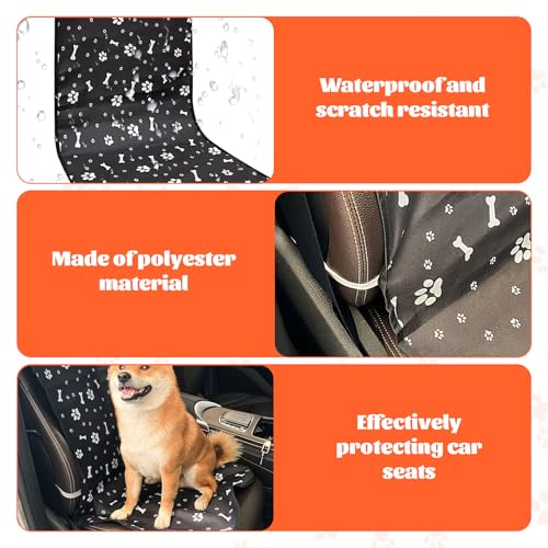 Eophmi 1 Pcs Dog Front Car Seat Cover for Dogs,Waterproof Dog Car Seat Cover Front Passenger,Dog Car Seat Protector,Car Dog Seat Cover for Pet Universal Fits Cars Trucks and Suvs (Black) - Image 4
