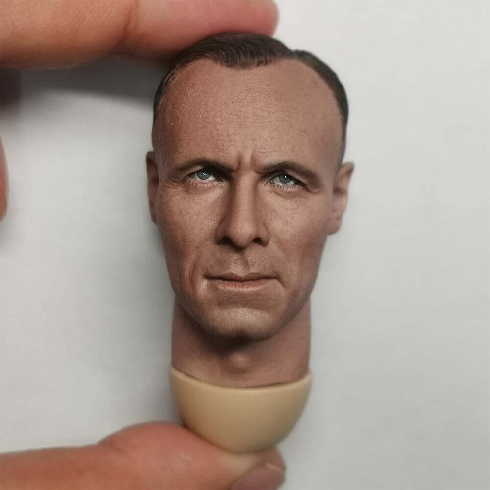 Tête de mannequin homme 1/6 commandant européen long cou moulage visage soldat miniature 30.5 cm