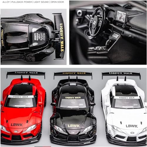 Image of 1:24 for Toyota Supra Lbwk Racing Car Toy Alloy Car Diecasts & Toy Vehicles Car Model Sound and Light Model Toys for Children (1:24 Supra Lbwk-Red)