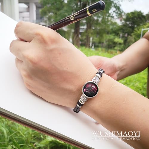 WUSHIMAOYI Personalized 12 Zodiac Constellation Beaded Hand Woven Leather Bracelet Customize Your Own Style3