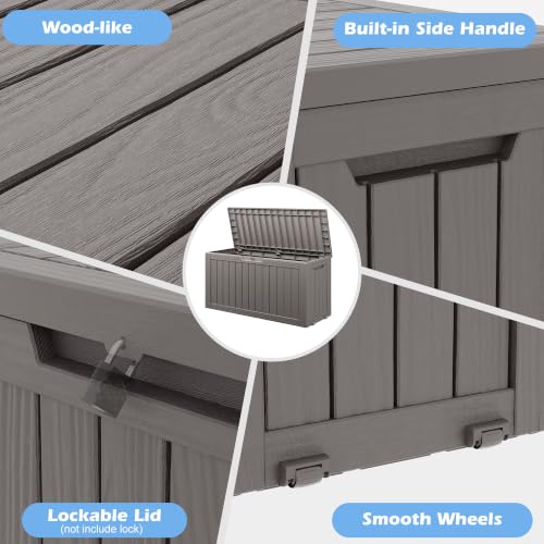 Image of Outdoor Storage Box Waterproof, 82 Gallon Deck Box for Patio Storage