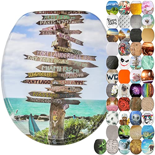 Sanilo Soft Close Toilet Seat, Wide Choice of New Toilet Seats, Stable Hinges, Easy to Mount (Key West)
