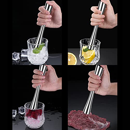 Gdfymi Stainless Steel Cocktail Muddler And Mixing Spoon, Mojito Muddler, Fruit Smasher, Professional Home Bar Tools For Margaritas, Mint, Fruit, Ice #TOP3