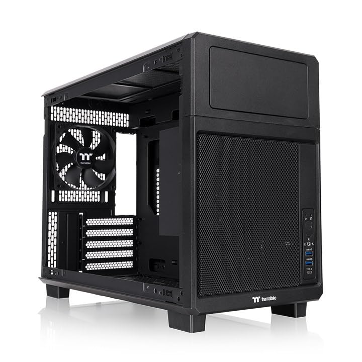 Image of Thermaltake TR200; Micro Chassis; 1x120mm PWM Fan Included; mATX /mITX Support; 360mm Radiator Support; 365mm GPU Clearance; 175mm Air Cooler Clearance; 5.25 inch Bay Support; Black; CA-11L-00S1NN-00