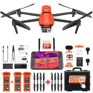 Autel Robotics EVO II Dual 640T Enterprise V3, Support Remote ID, 640 * 512@30 fps T~hermal Imaging, 0.8" RYYB CMOS 8K Sensor, DRI Ranges, 1-16x Zoom, 42 Mins,15KM Transmission