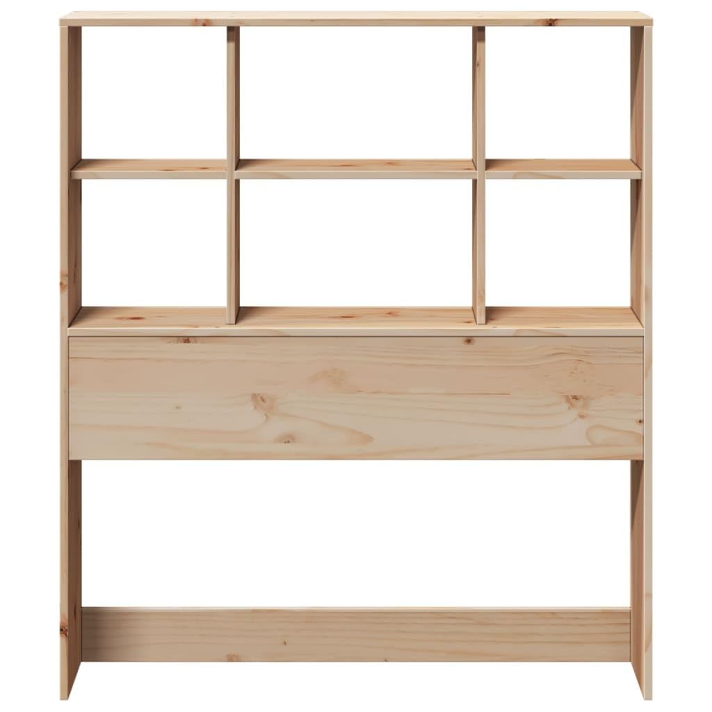 Testiera Letto In Legno Massello Di Pino - 90 Cm, Con 4 Ripiani, Autoportante