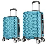 Kit Mala de Viagem 2 Peças Bordo e M - C/ 4 Rodinhas 360º Azul