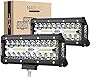 NAOEVO 7inch LED Light Bar, 240W 24,000LM Offroad Fog Light Driving Lights LED Pods with Spot Flood Combo Beam, Waterproof Led Work Lights for UTV ATV Jeep Truck Boat, 2 Pack