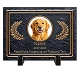 Umitive Individueller Grabstein für Haustiere - Personalisierte Gedenktafel mit Foto & Name - Hundegrab, Tierfriedhof Dekoration - Erinnerungsgeschenk für verstorbene Tiere