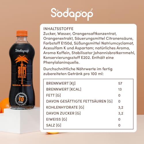 Sodapop Sirup Afri Cola Mix Orange, 1 Flasche ergibt 10 L Getränk, 500 ml – Ansicht 4