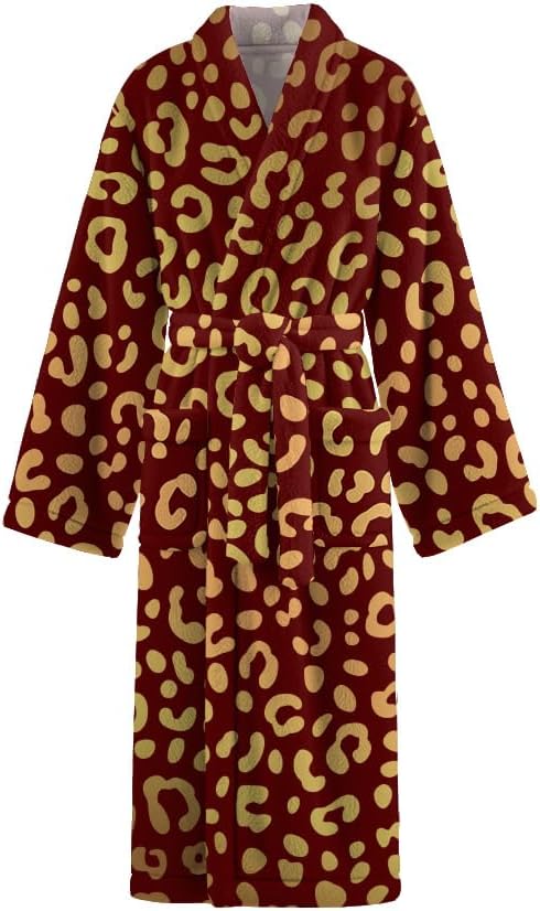 Men's and women's long sleeved spotted themed printed couple bathrobes, kimono, and casual pajamas