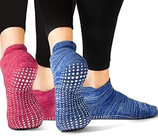 LA Active Grip Socks - 2 Pairs - Yoga Pilates Barre Ballet Non