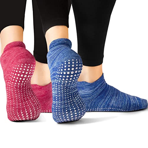 Image of LA ACTIVE Non Slip Yoga Grip Socks - Barre Ballet Pilates Athletic Socks for Men and Women