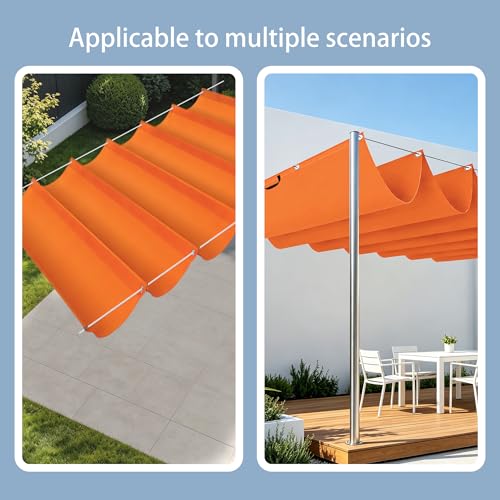 Voiles d'ombrage rétractable avec œillets toile imperméable orange anti-UV 4x3.2m