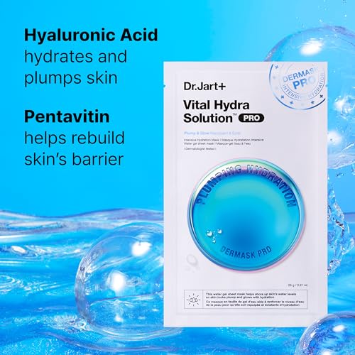 Image of Dr.Jart+ Dermask Vital Hydra Solution Glow Korean Face Mask with Hyaluronic Acid for Glass Skin | Sheet Mask | Korean Skin Care