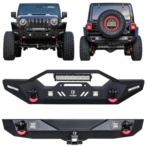 Vijay Front and Rear Bumper Compatible with 2018-2024 Wrangler JL/JLU