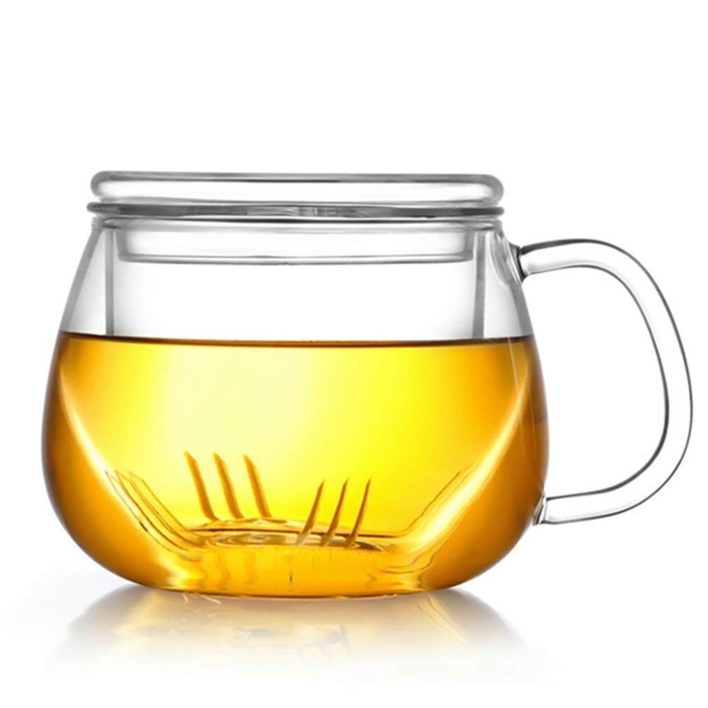 Tasse à Thé Verre Borosilicate 355ml - Avec Infuseur Intégré Résistant à La Chaleur