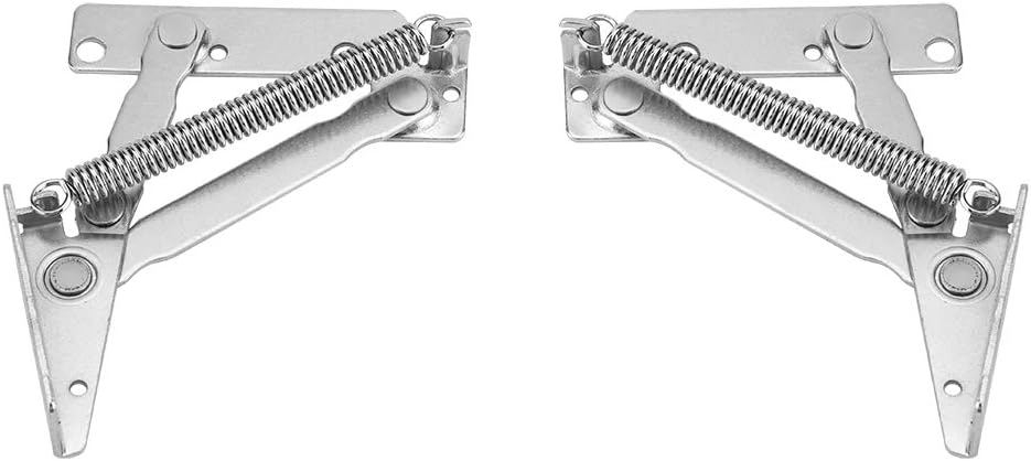 2 Pcs Cabinet Door Spring Hinge,Lift Up Hinge Stainless Steel,Kitchen Cupboard Lift Up Flap Top Door Hinges Steel Sprung Swing Up Flap Hinge for Cupboard Closet Wardrobe Door