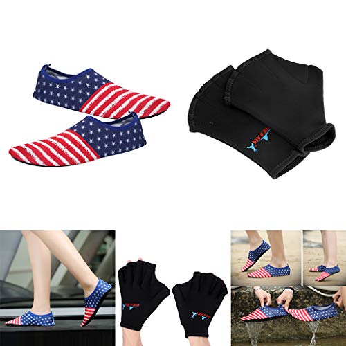 Luvas de mergulho com teia de mergulho da Menolana e 1 par de meias de surfe para piscina e água