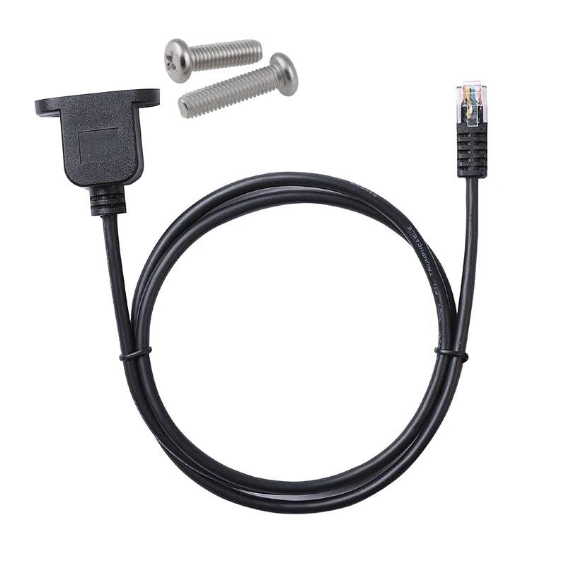 RJ11 RJ12 Straight Through Wired 6P6C Female Panel Mount to 6P6C Male Extension Cable (0.5M,Straight Through)