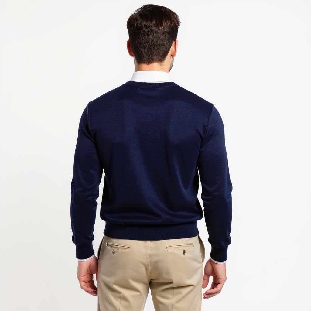 | Premium Merino Wool Sweater - Gentleman | Woolmark Certified | V Neck