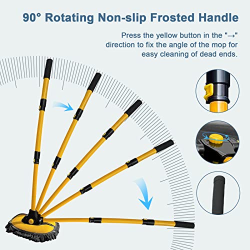 Yeewayveh Car Wash Brush Kit, 6 Pack Detachable Microfiber Car Wash Mop Head With Long Handle, 180° Rotating Scratch-Free Brus With Car Wheel Detailing Brush And Towel Cleaning Kit For Rv Truck Camper #TOP3