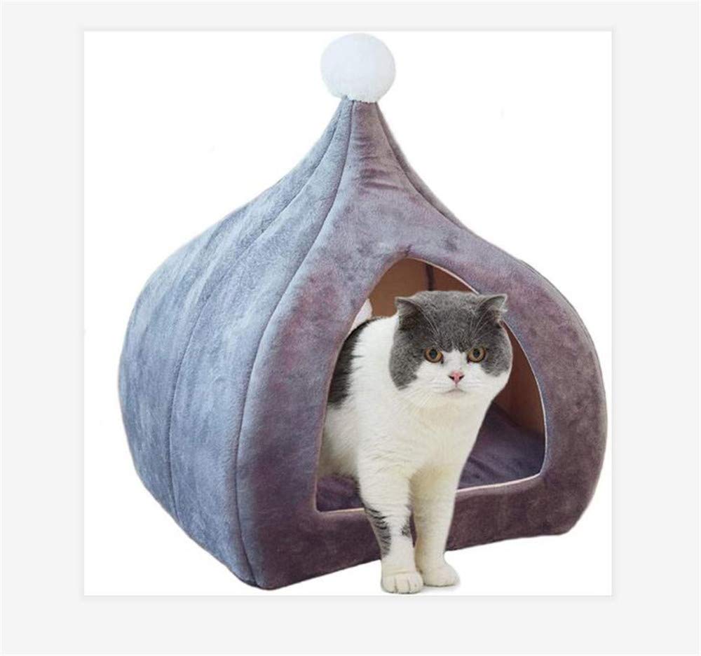 Cuccia Per Gatti A Tema Natale - Letto A Grotta Morbido 45x37 Cm, Con Cuscino Rimovibile, Per Interni