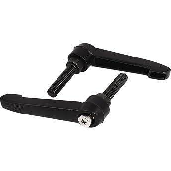 Sourcingmap a15070400ux0213 M8 x 30 mm Thread Lathe Adjustable Clamping Handle Lever Jig Knob - Black 2-Piece