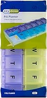 Vista 4 de EZY DOSE (14-Day) AM/PM Pill Case, Medicine Planner, Vitamin Organizer Box, 2X-Large Locking Compartments to Secure Prescription Medication and El