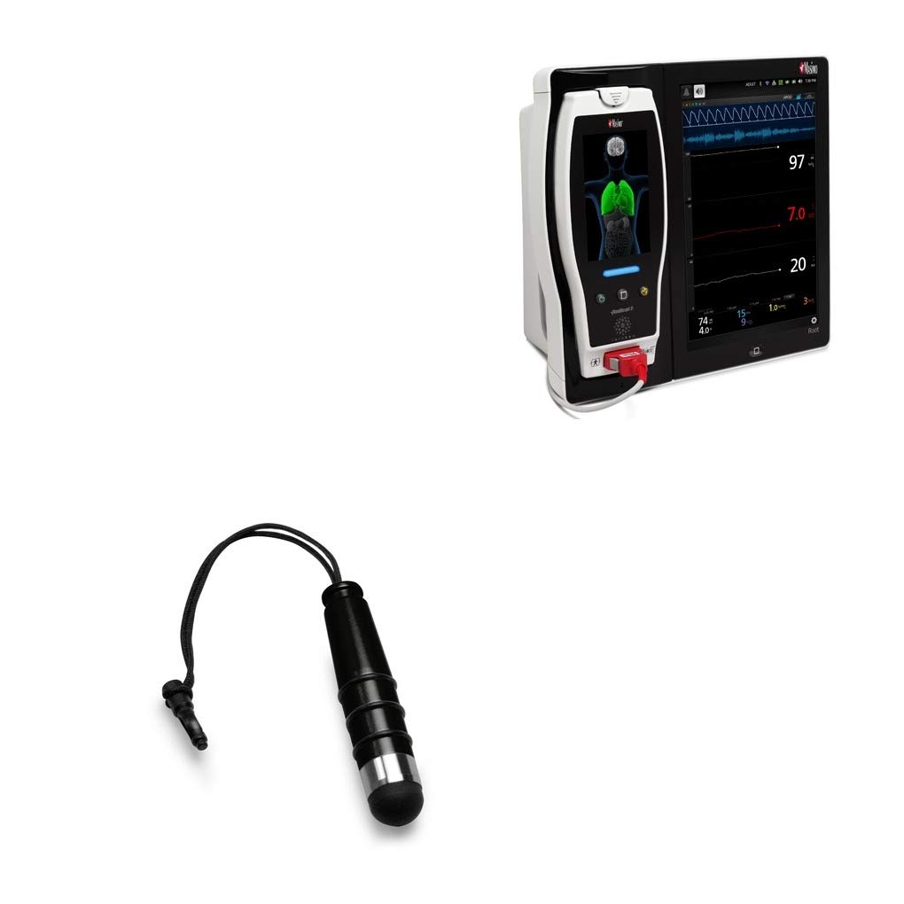 Masimo Root Stylus Pen, BoxWave® [Mini Capacitive Stylus] Small Rubber Tip Capacitive Stylus Pen for Masimo Root - Jet Black