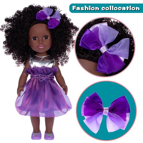 Muñeca negra africana de 14.5 pulgadas con accesorios miniatura 6