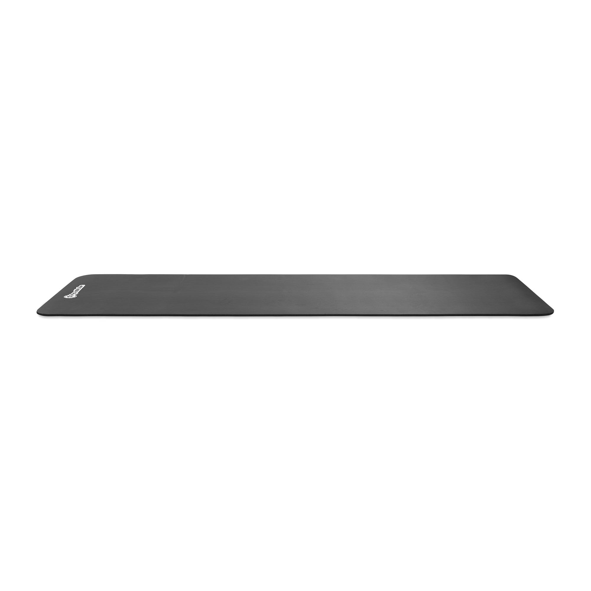 HyperMotion Mata do Ćwiczeń Fitness i Jogi NBR 183x61x0,8 cm Czarna, Antypoślizgowa, 8 mm, z Paskiem do Ćwiczeń i Przenoszenia, do Jogi, Pilatesu i Stretchingu