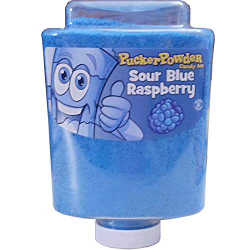 Pucker Powder Sour Blue Raspberry Candy Art Bottle - Regular Size(9.5 Oz)
