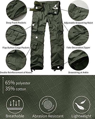 Gsggig Men's Outdoor Hiking Pants, Tactical Pants Lightweight Casual Work Ripstop Cargo Pants For Men With Pockets No Belt 3355 Army Green 38 #TOP2