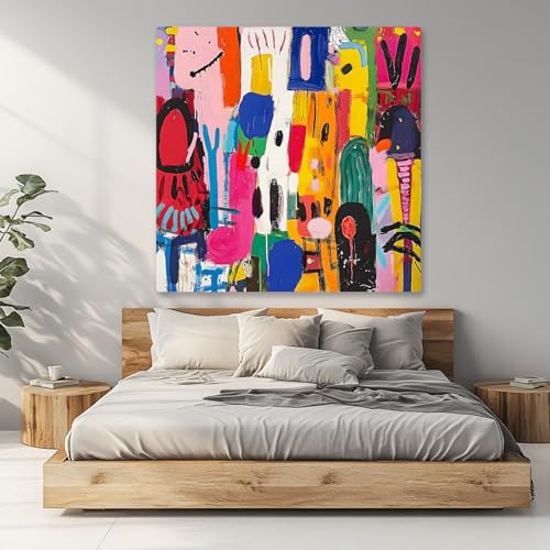 Glethua Abstract Canvas Wall Art, Bold Colorful Modern Wall Decor,
