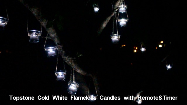 Image of Topstone Remote Controlled LED Tea Light,White Flickering Bulb,Long Lasting Battery Operated LED Votive Candle with Timer,Pack of 12