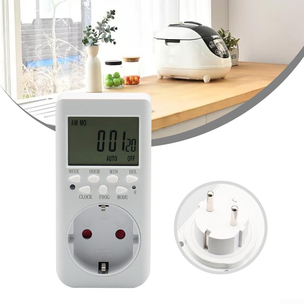 für 4 Stück Digitale Zeitschaltuhr Steckdose,LCD DisplayTimer Steckdose mit 20 konfigurierbaren Programmen und Countdown für Innen,24h Modus