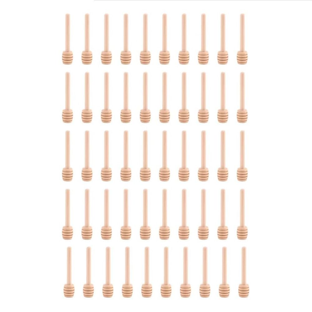 50PCS Mini Wooden Honey Dipper Sticks, Honey Stirrer Stick, for Honey Jar Dispense, Wedding Party Favors, Mini Wooden Honeycomb Sticks, Wood Dipper Honey Kitchen Dessert Spoons