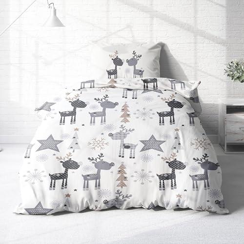 Träumschön Biber Bettwäsche Set 2tlg 155x220 cm + 80x80 cm –...