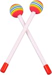 Jeanoko 2PCS Orff Drum Sticks, Mallet and ainbow, Improve Music Perception Drum Sticks Hand Percussion Rainbow Color Exercise Arm Strength for Children Adults for Stage Shows