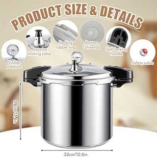 Kritkin 24qt Pressure Cooker for Canning Pressure Canner Supplies Kit, 6 Canning Supplies Stainless Steel Steam Rack Gauge, Silver