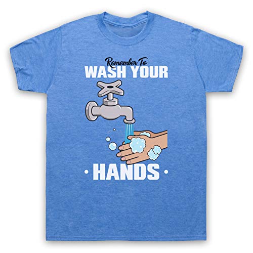 T-shirt Coro Virus Homme Bleu Classique 2XL avec Message de Prévention