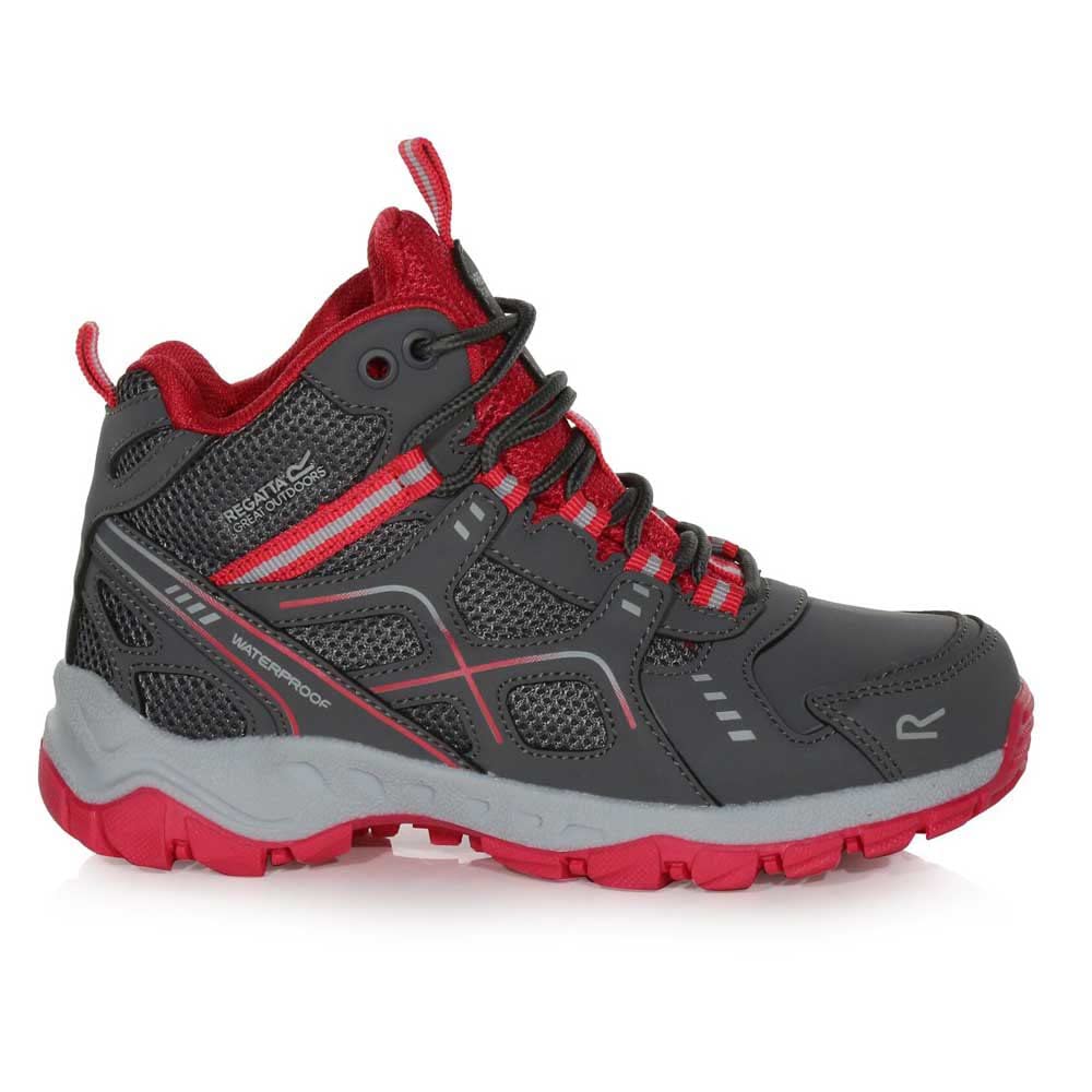 Regatta Girls Vendeavour Waterproof Lace Up Walking Boots Grey