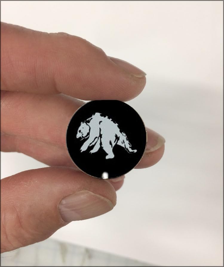 Stalking Bear Award Decals Thick mil Vinyl 1-1/8" Diameter (100 Decals) Professional-Grade Football Hockey Baseball Softball Lacrosse