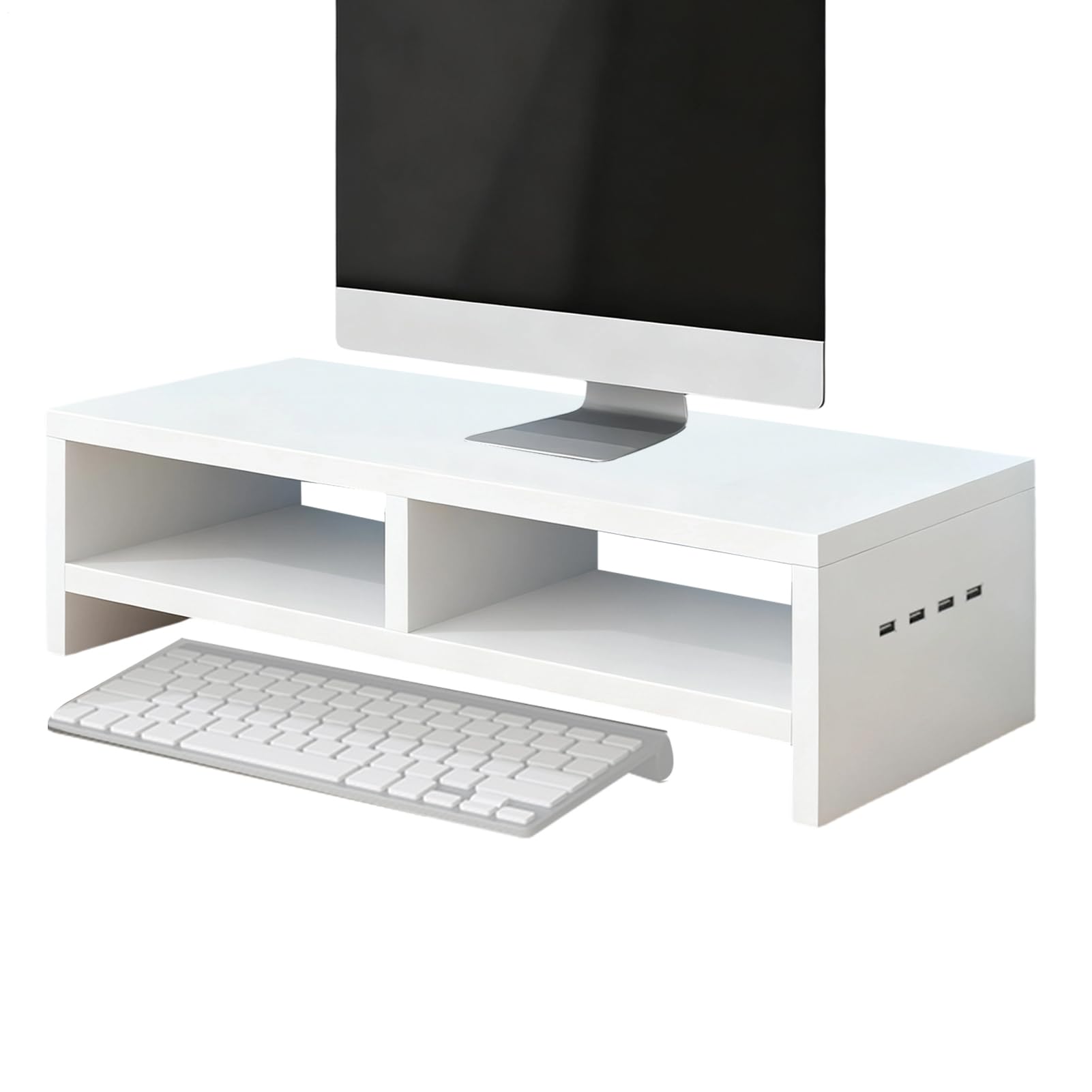 na Monitor 2-warstwowy Drewniany z 4 Portami USB